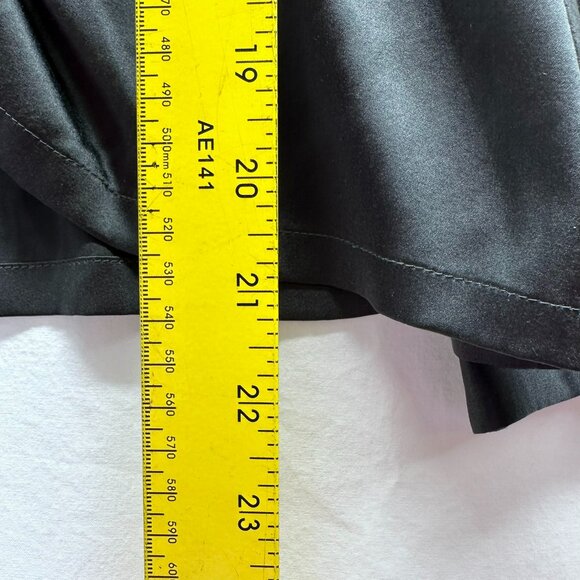 BCBG Max Azria Gray Blouse 95% Silk V-Neck Ruched Drawstring Long Sleeve Size S - Picture 5 of 5